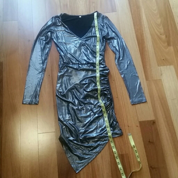 NEW Metallic Women Y2K club mini Dress - Picture 8 of 8